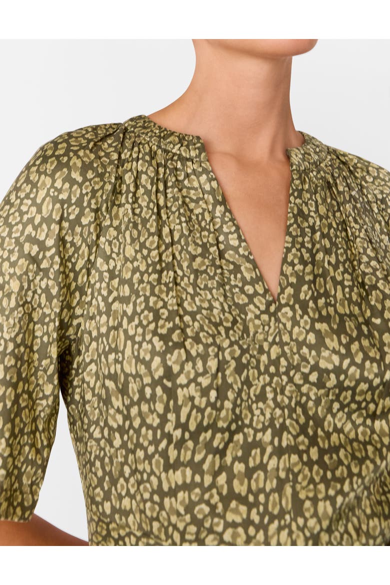 Leopard Short Sleeve Midi Dress