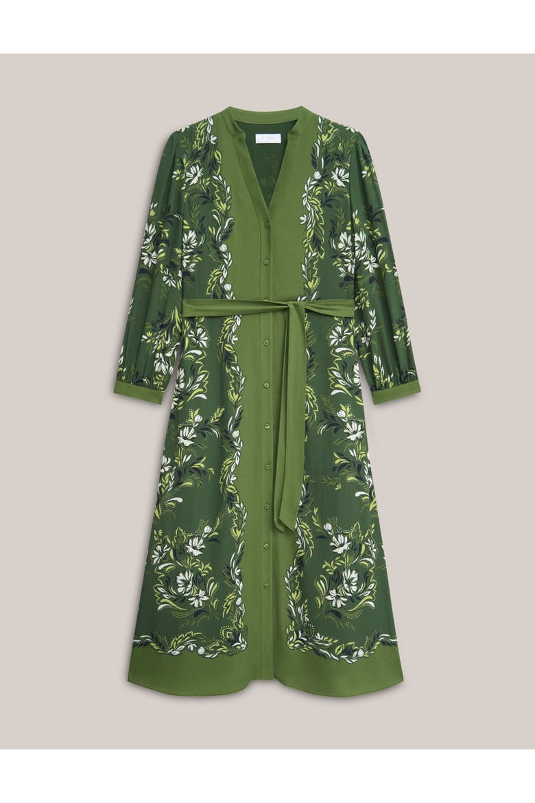 Apolline Printed V-Neck Midi Shirt Dress