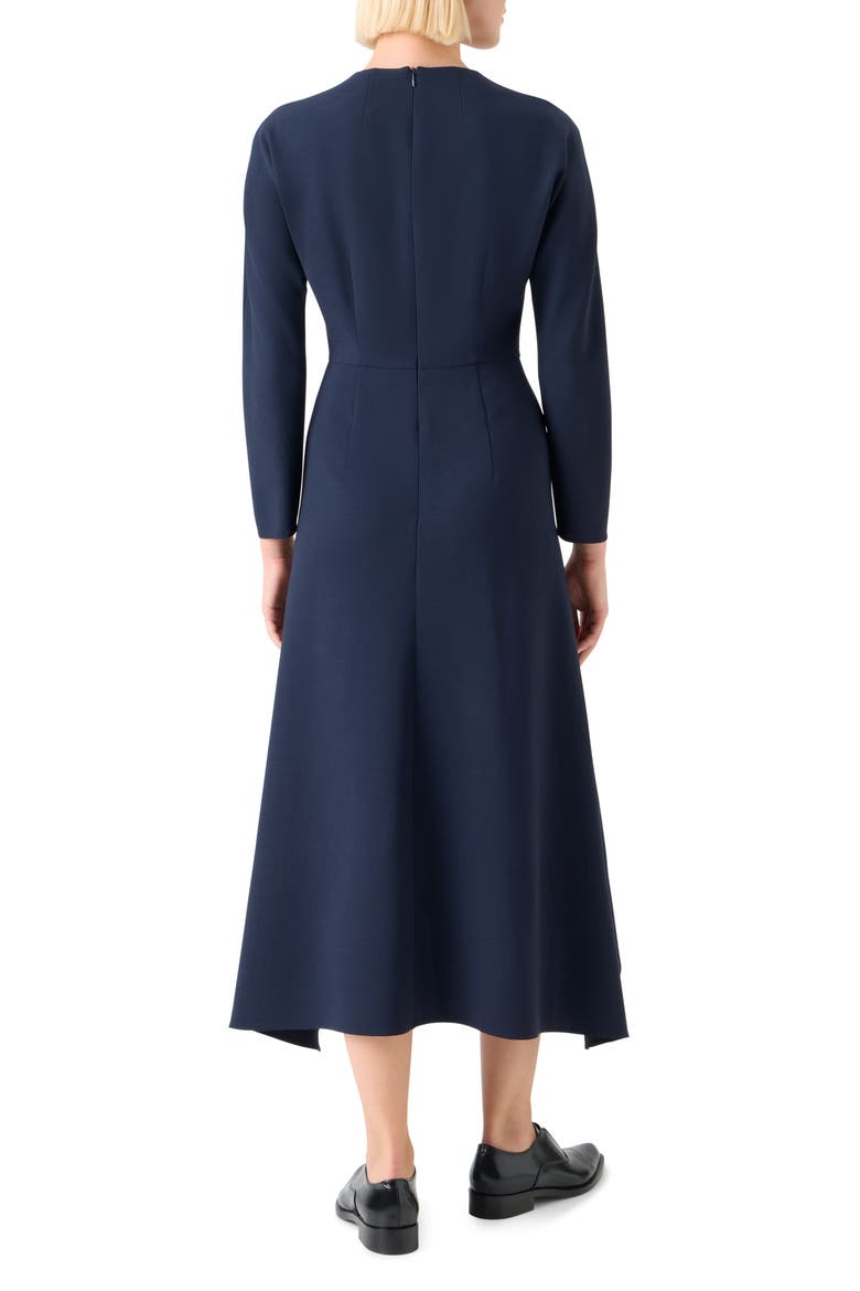 Long Sleeve Wool Blend Midi Dress