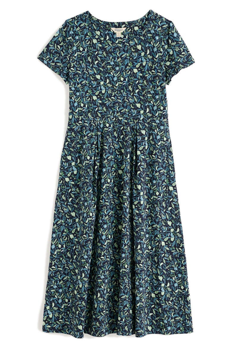 Veronica Print Stretch Organic Cotton Jersey Midi Dress