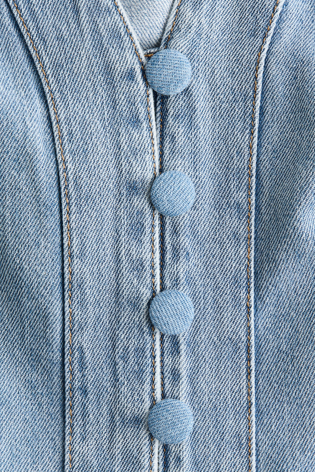 Puff-Sleeved Denim Dress