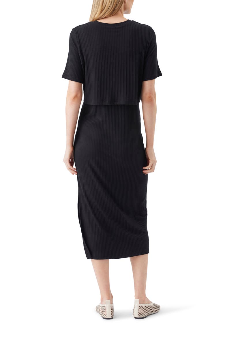 Ivy Rib Nursing Dress Black