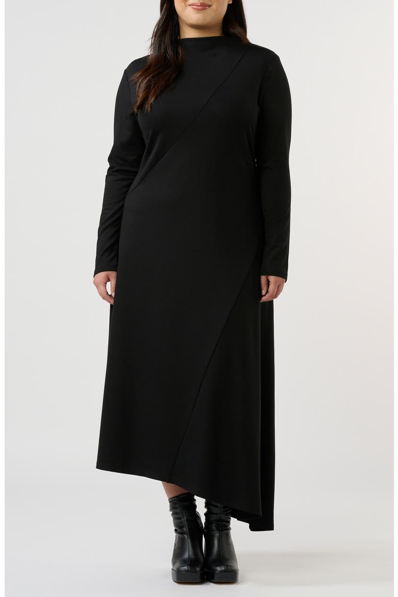 Abagail Asymmetric Hem Midi Sweater Dress