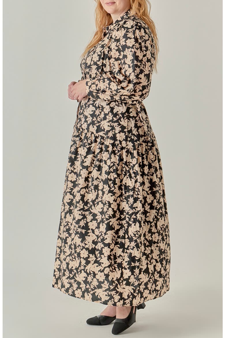Floral Print Cotton Midi Dress