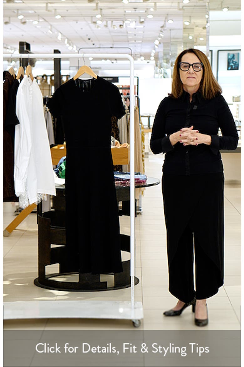 Pointelle Short Sleeve Midi Dress