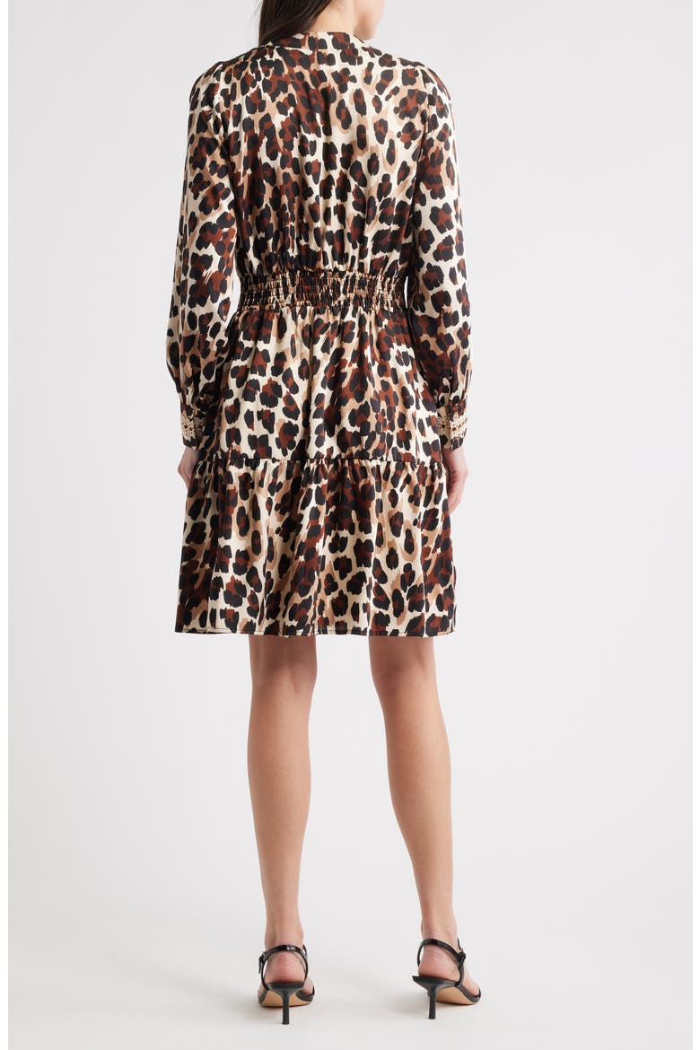 Long Sleeve Leopard Print Minidress