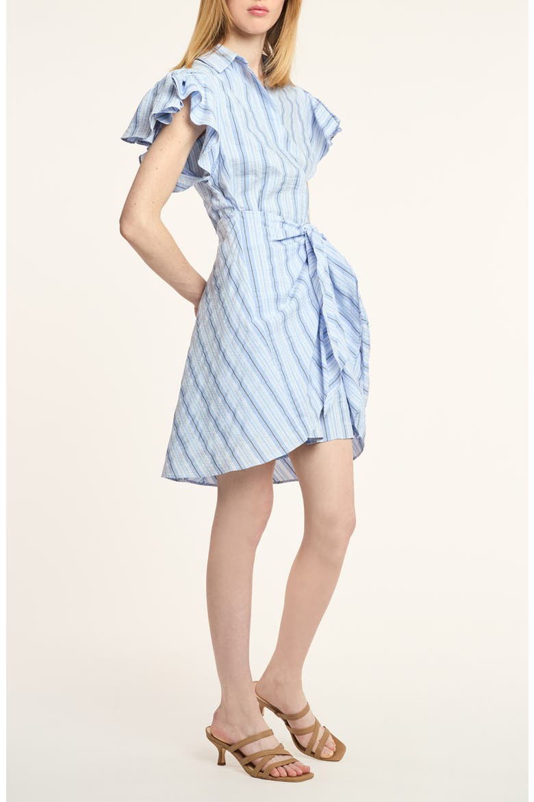 Charmine Stripe Tie Waist Mini Shirtdress