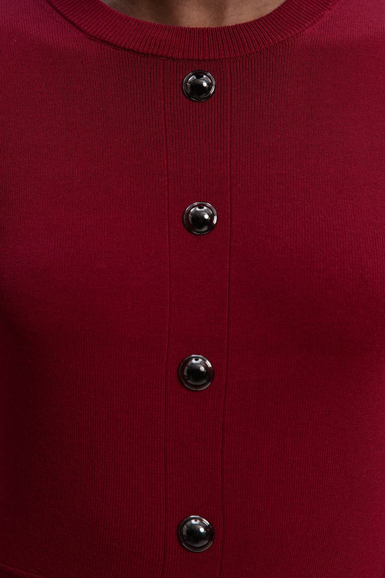 Viscose Tab Pleated Knit Mini Dress