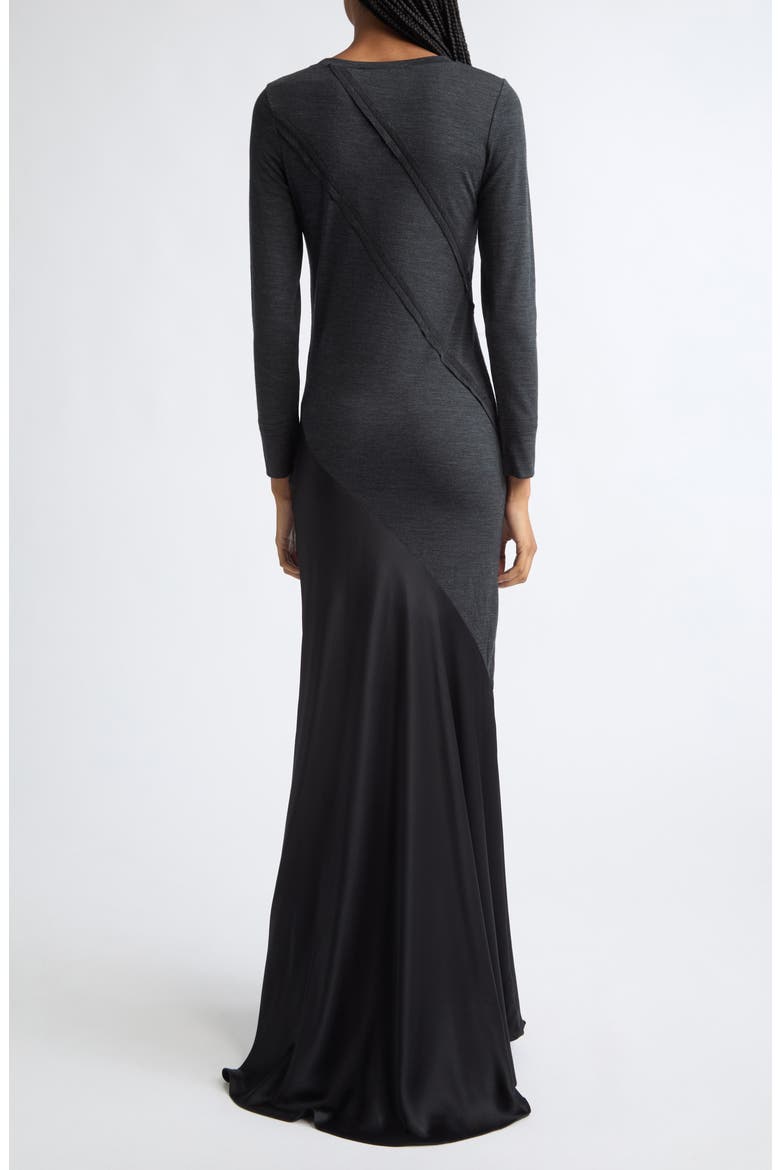 Agathe Long Sleeve Wool & Silk Maxi Dress