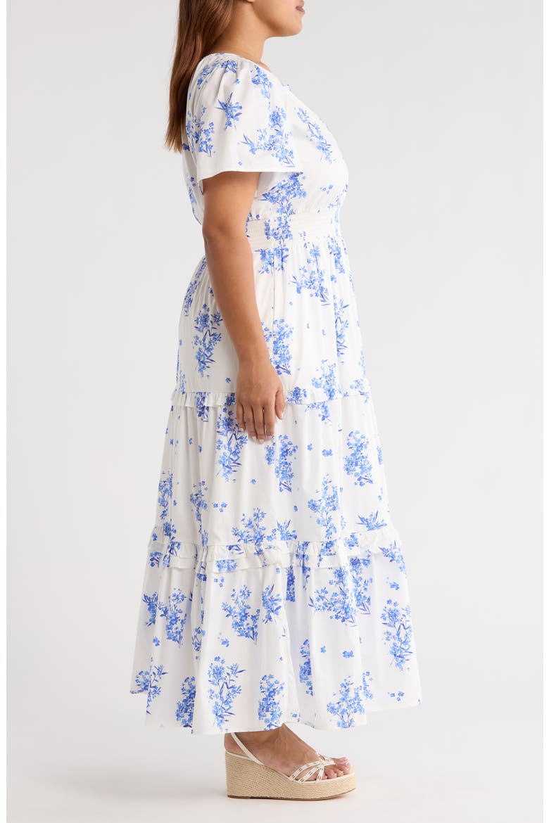Bestia Floral Palmer Tiered Cotton Maxi Dress