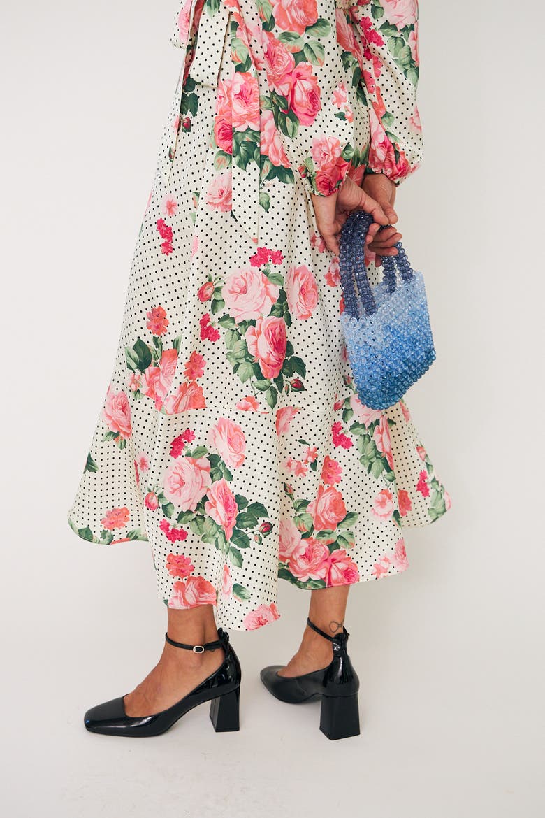 Laracras Floral Polka Dot Wrap Dress