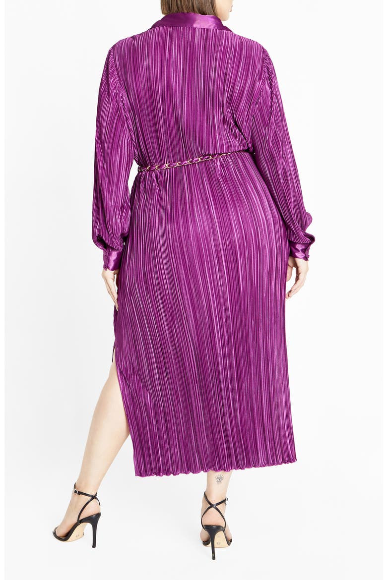 Andi Long Sleeve Plissé Maxi Shirtdress