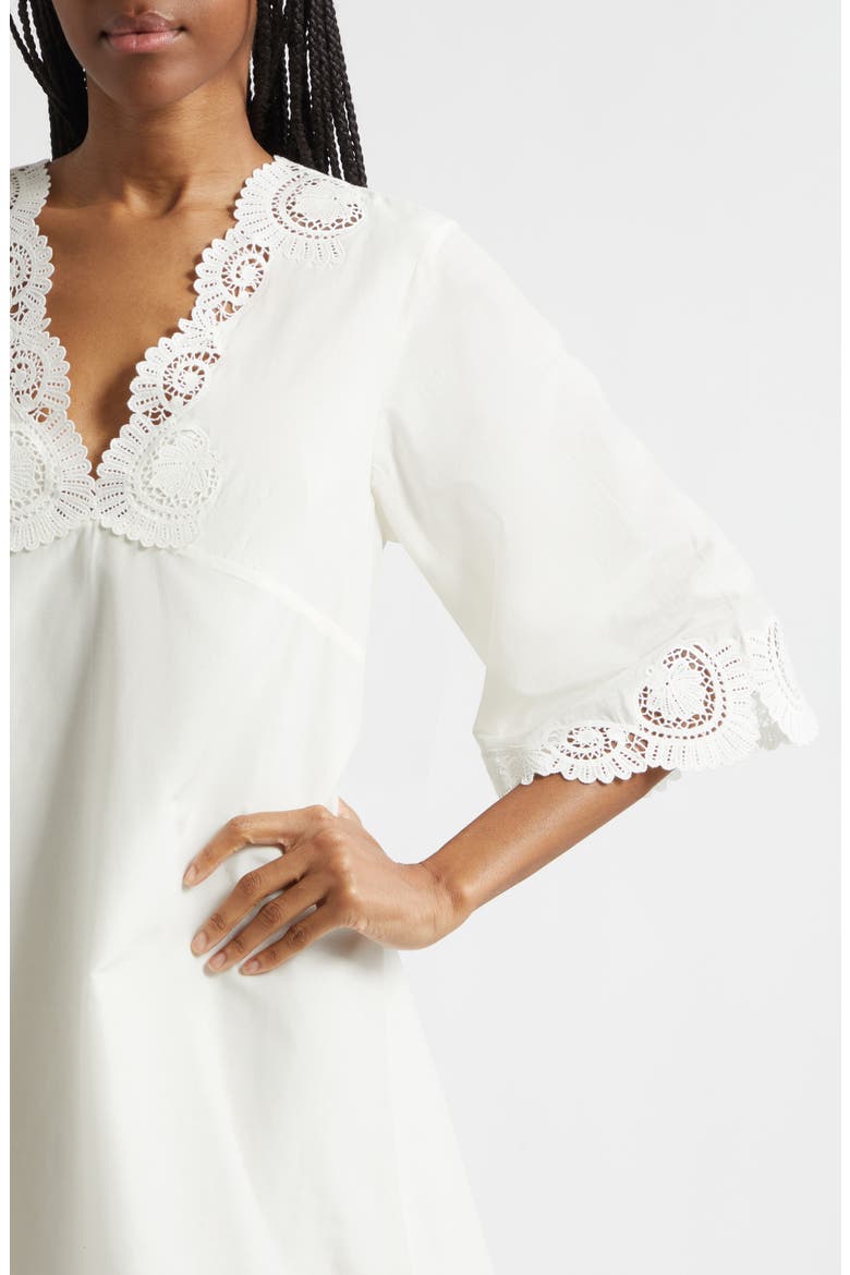 Darya Broderie Trim Kaftan Minidress