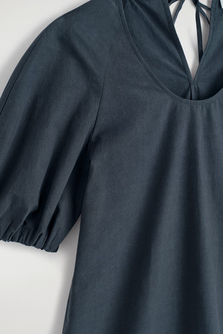 Puff-sleeve Cotton Mini Dress