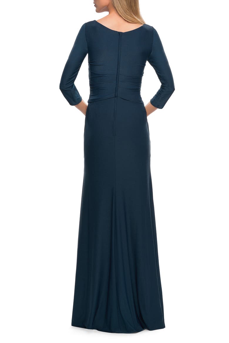 Ruched Bodice Sheath Gown