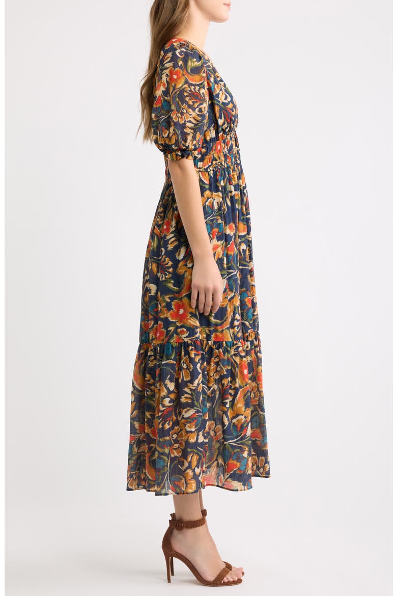 Textured Shirred Maxi Dress