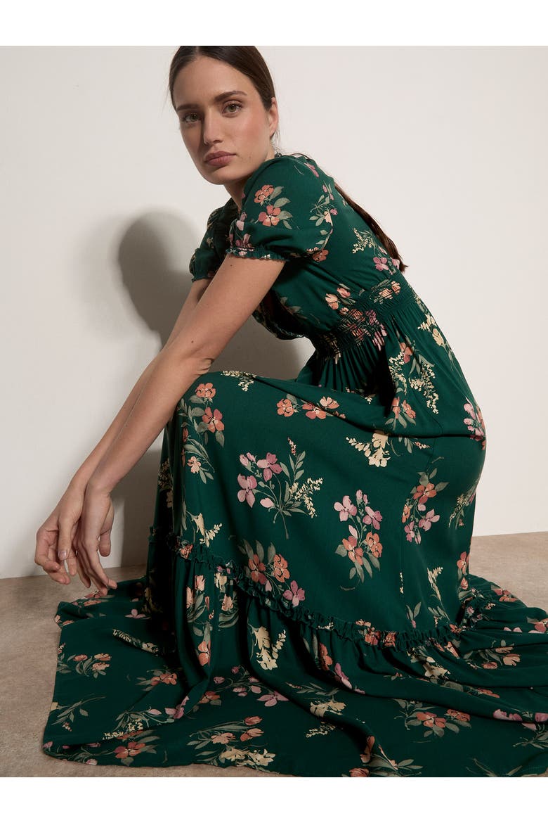 Watercolour Floral Tiered Maxi Dress