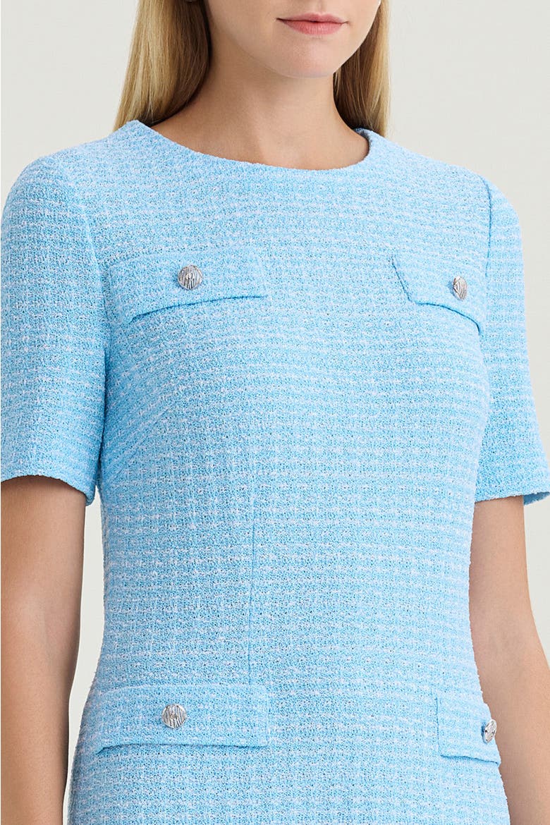 Family Savvy A-Line Tweed Texture Above-the-Knee Dress