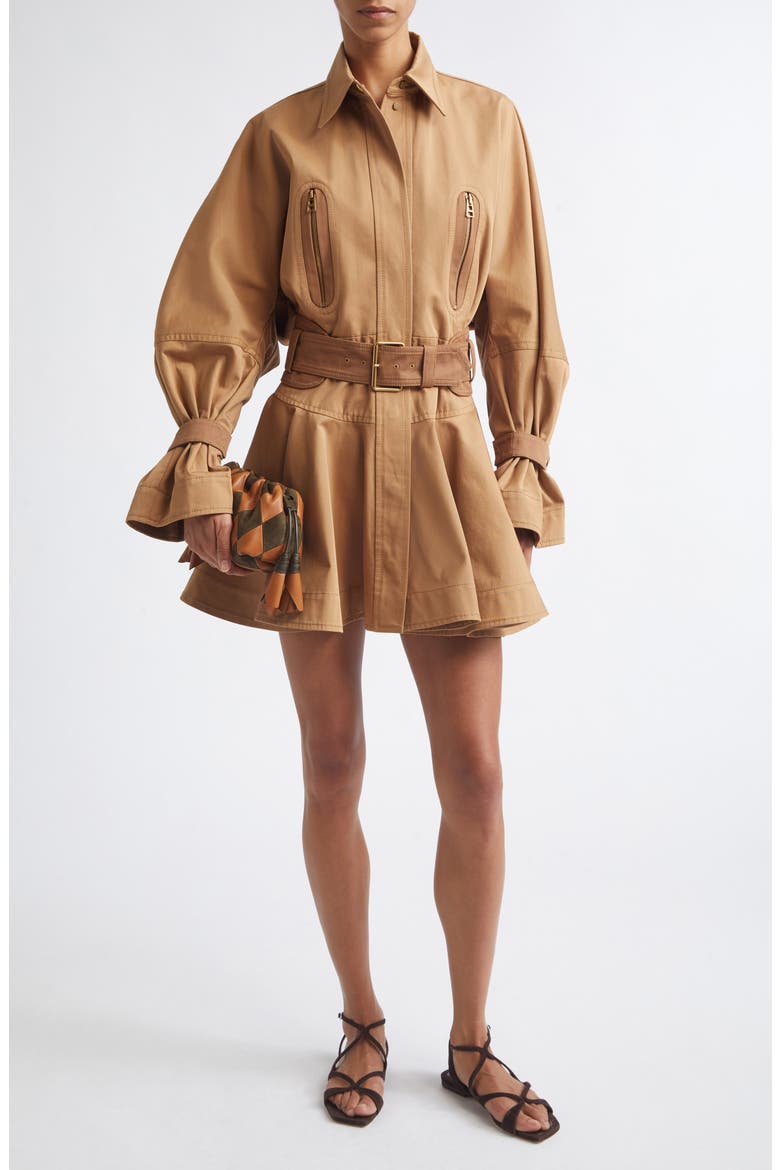 Valiant Long Sleeve Cotton Drill Minidress