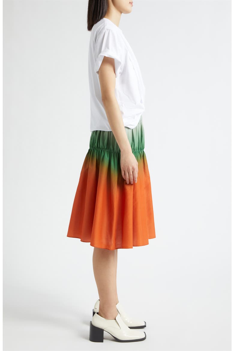 Mixed Media Ombré Midi Dress