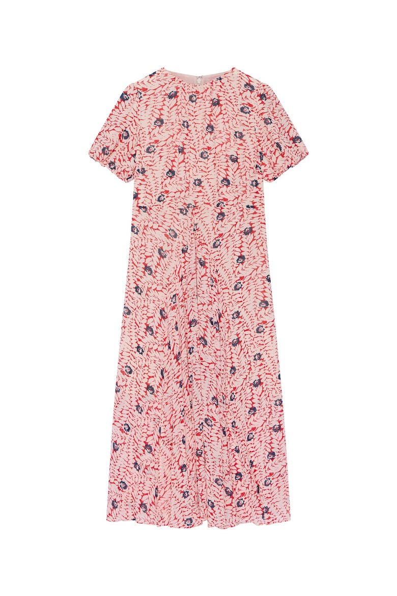 Printed Puff Sleeve Maxi Dress