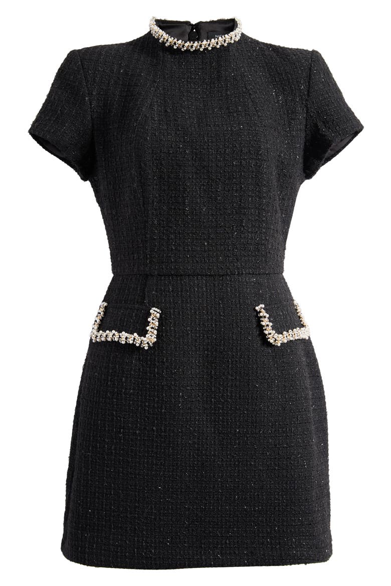 Simone Embellished Trim Shimmer Tweed Minidress