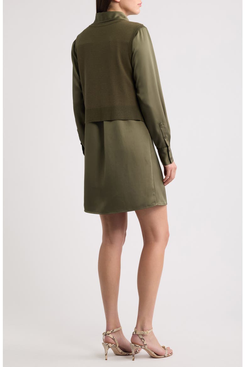 Layered Long Sleeve Shirtdress