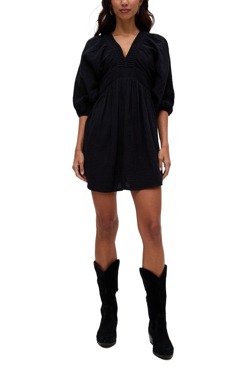 Soipoi Ruched V-Neck Midi Dress