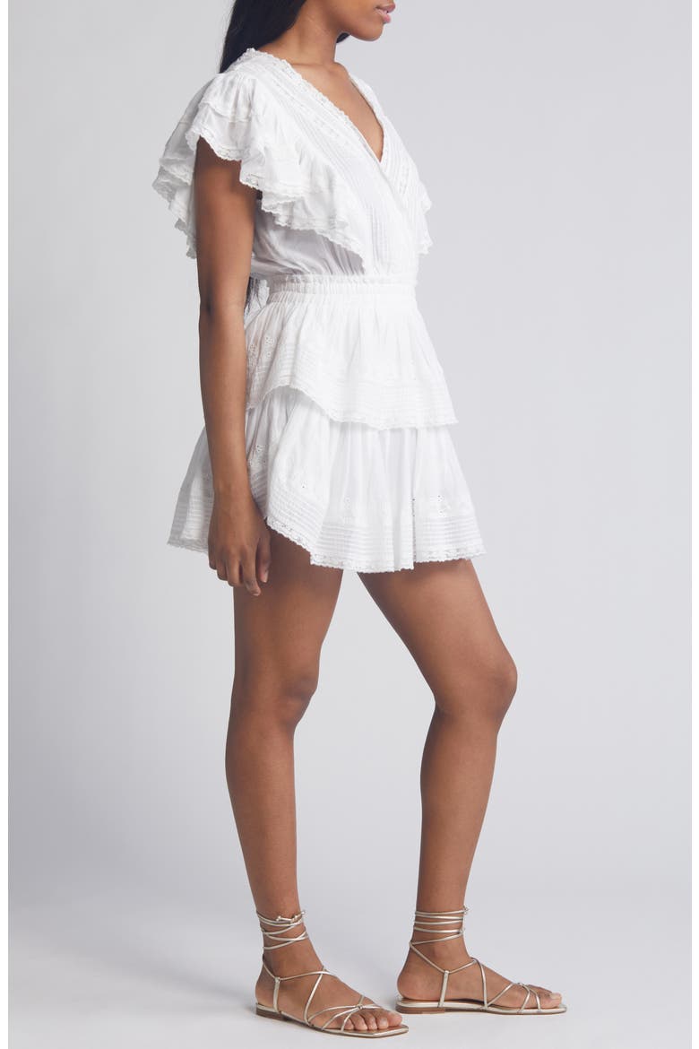 Gwen Ruffle Cotton Eyelet Minidress