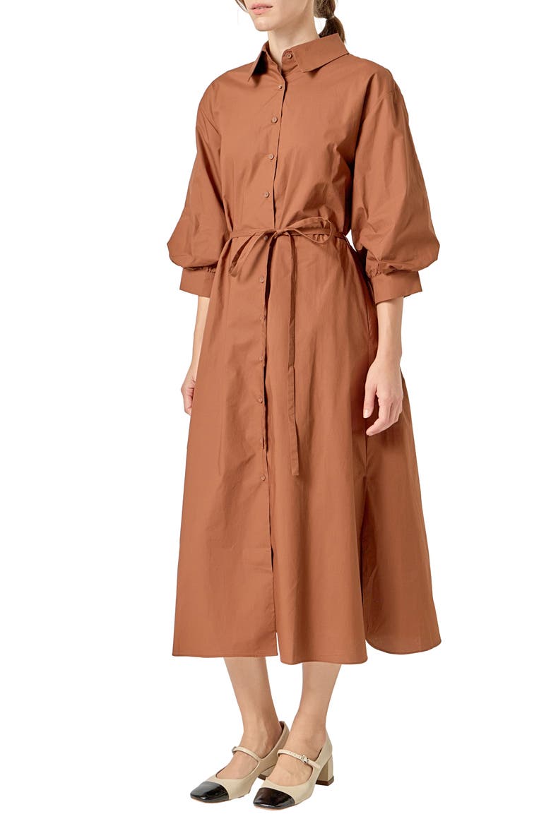 Flared Cotton Midi Dress