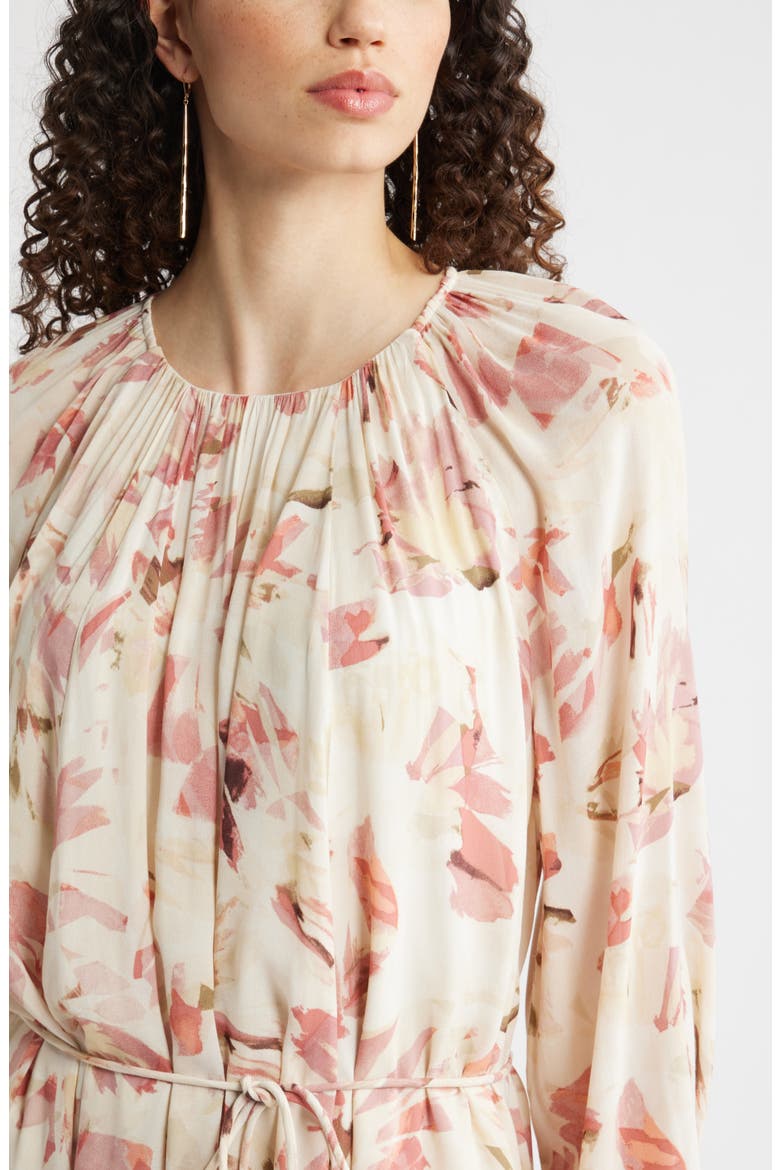 Floral Print Long Sleeve Minidress