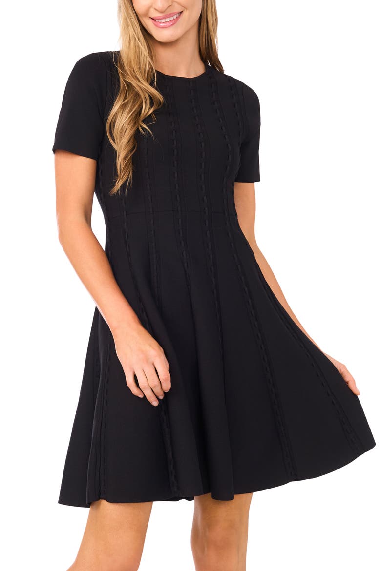 Ella Ribbon Stitch Fit & Flare Dress