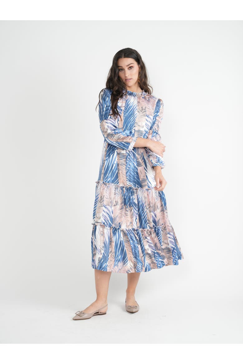 Floral Tiered Smocked Neck Midi Dress