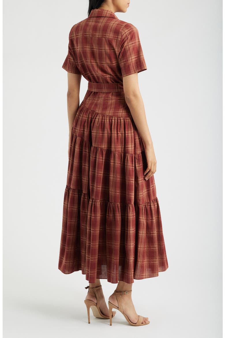 Plaid Belted Maxi Dress