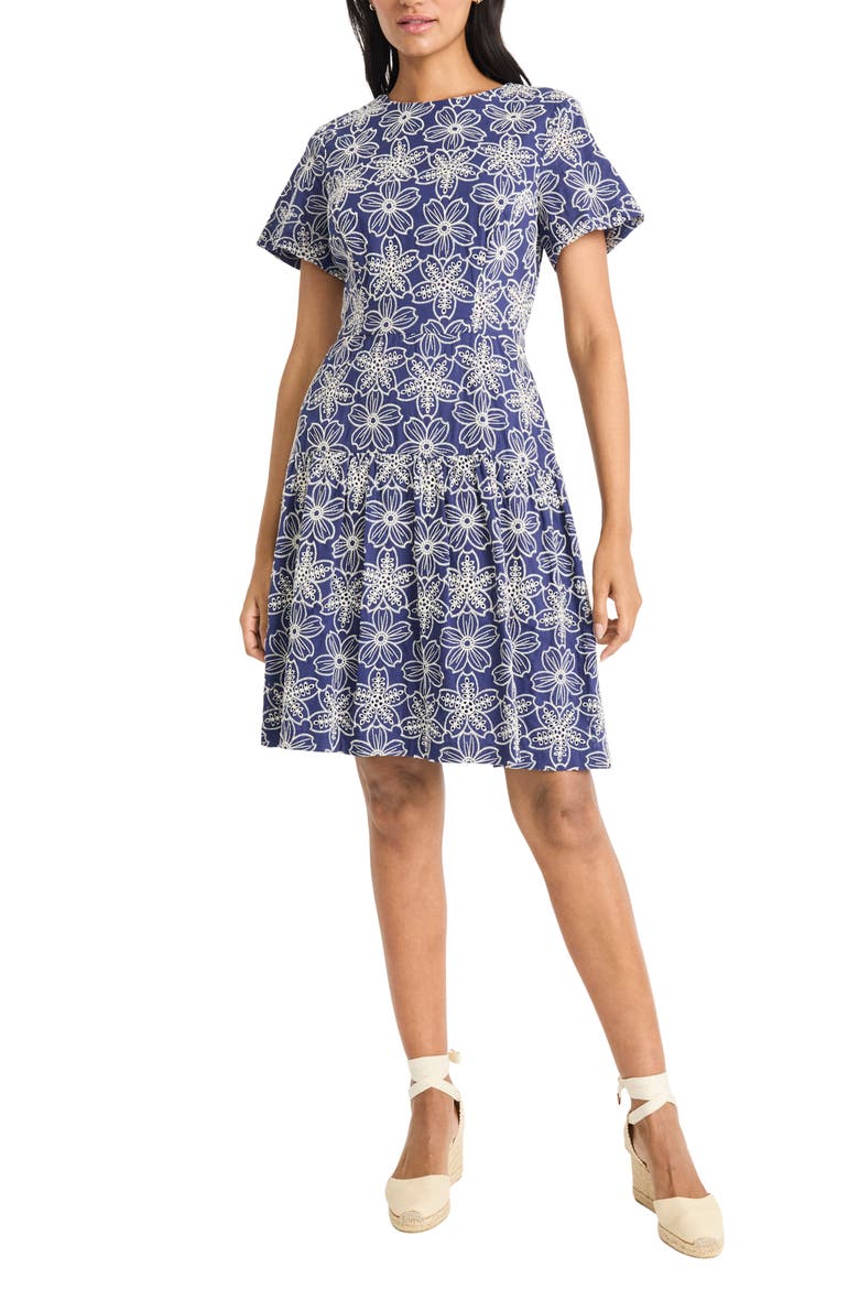 Embroidered Flare Dress