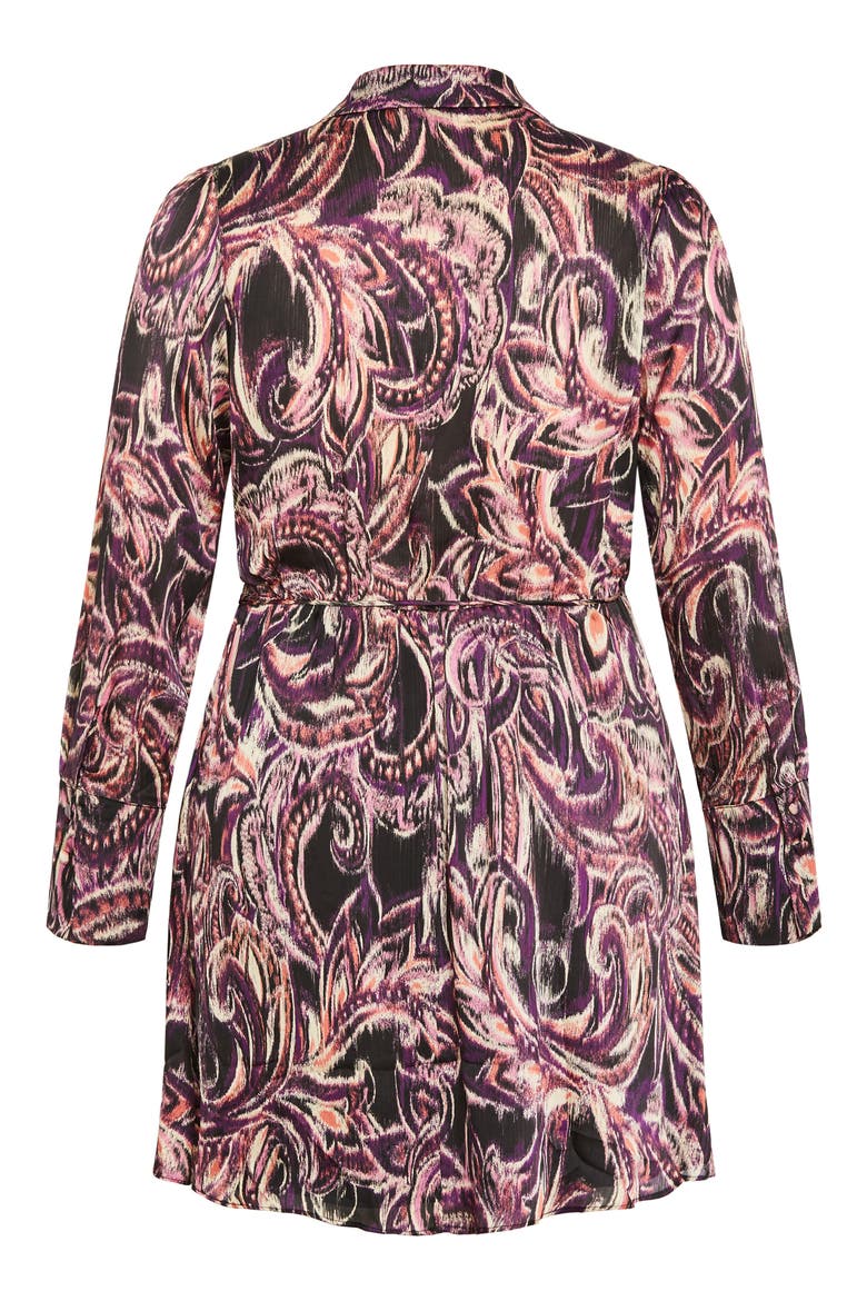 Maelynn Paisley Print Long Sleeve Wrap Dress