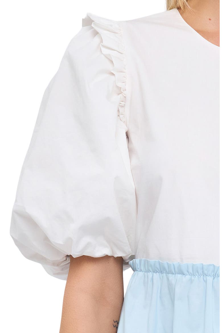 Colorblock Puff Sleeve Minidress