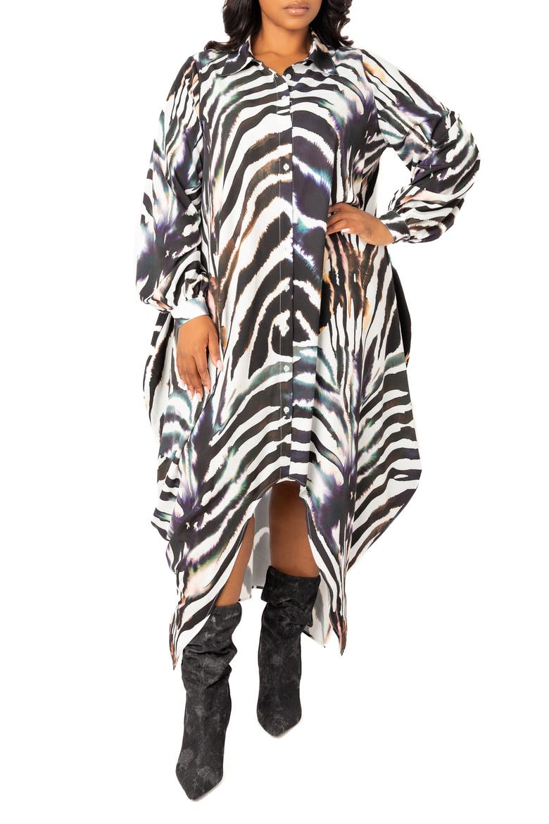 Drape Maxi Shirtdress