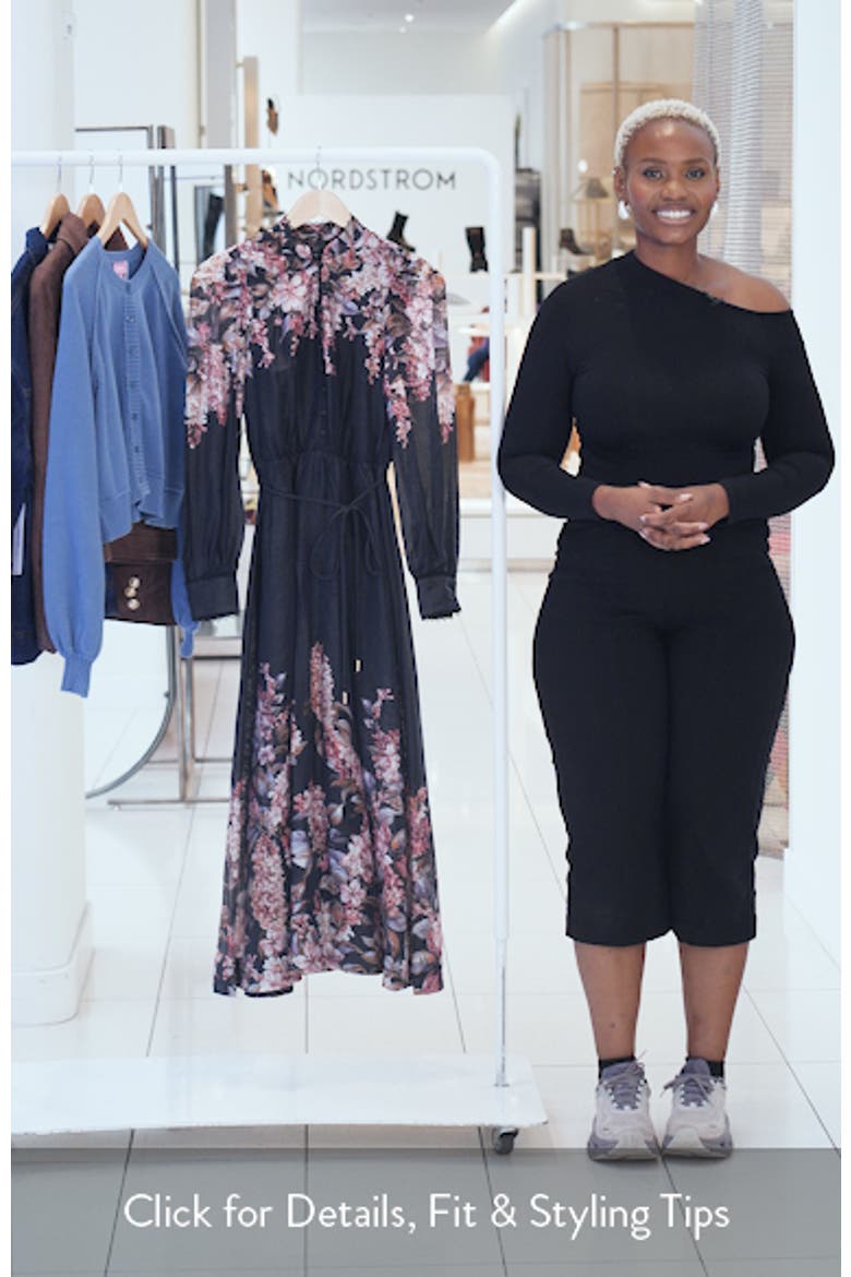 Courtney Floral Long Sleeve Midi Dress