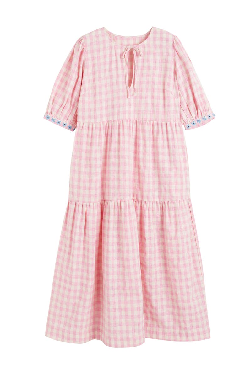 Linen Blend Gingham Day Dress