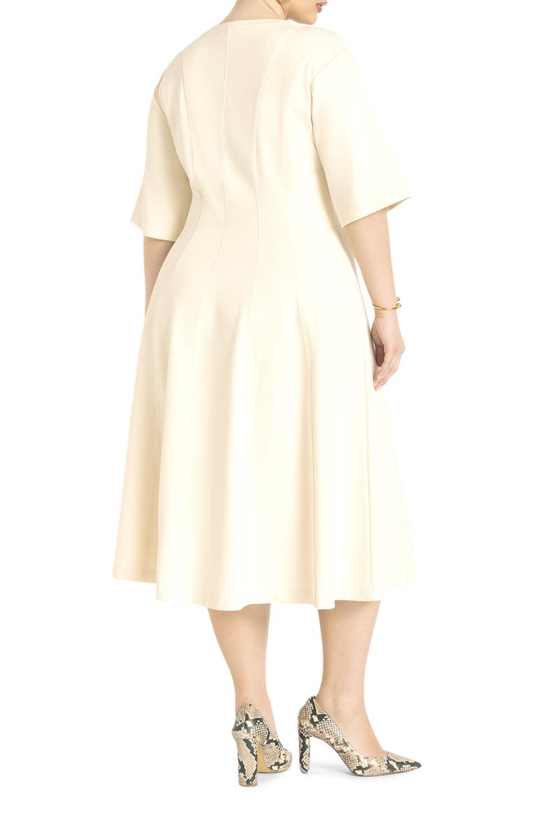 Seam Detail Ponte Workwear Midi Dress