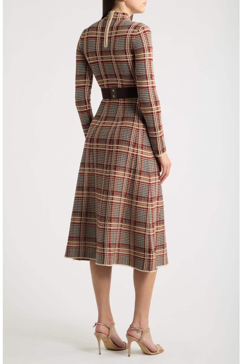 Mock Neck Long Sleeve Midi Dress