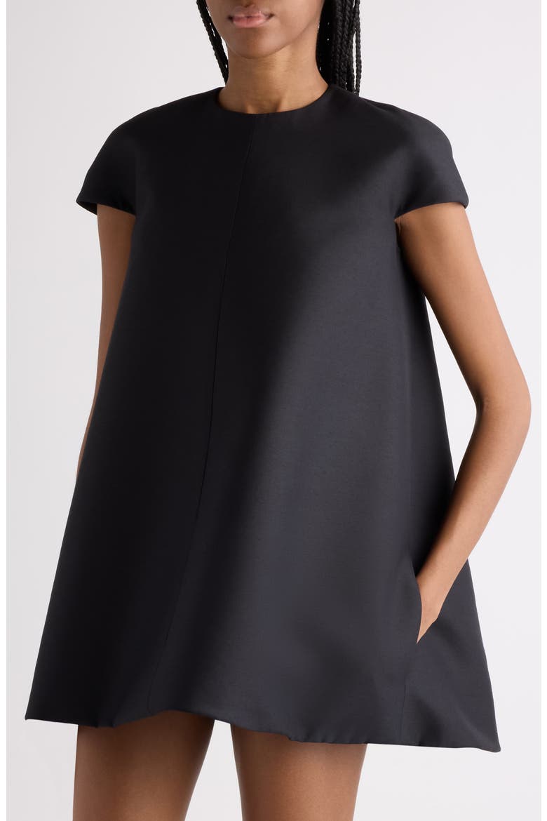 Wool & Silk Crepe Babydoll Minidress
