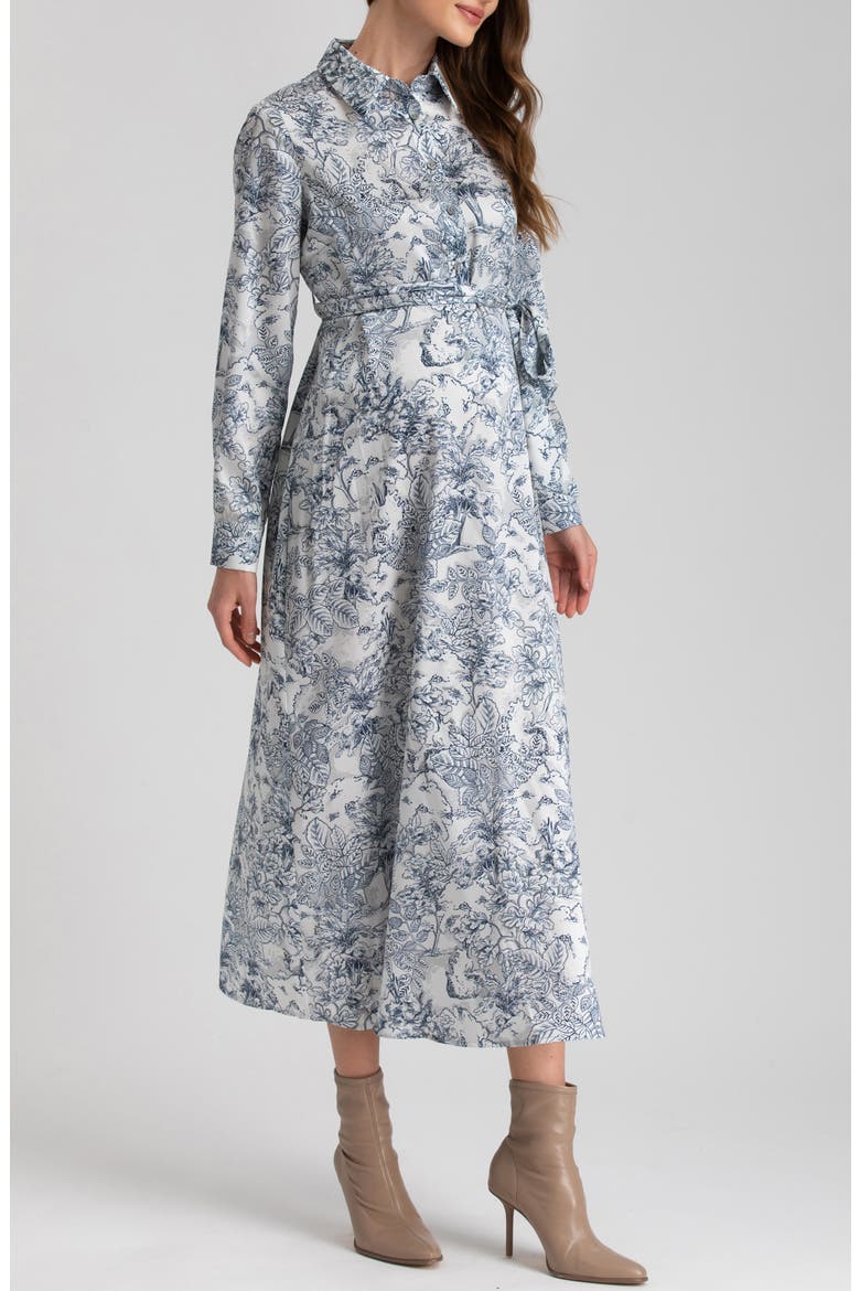 Print Long Sleeve Maternity Dress