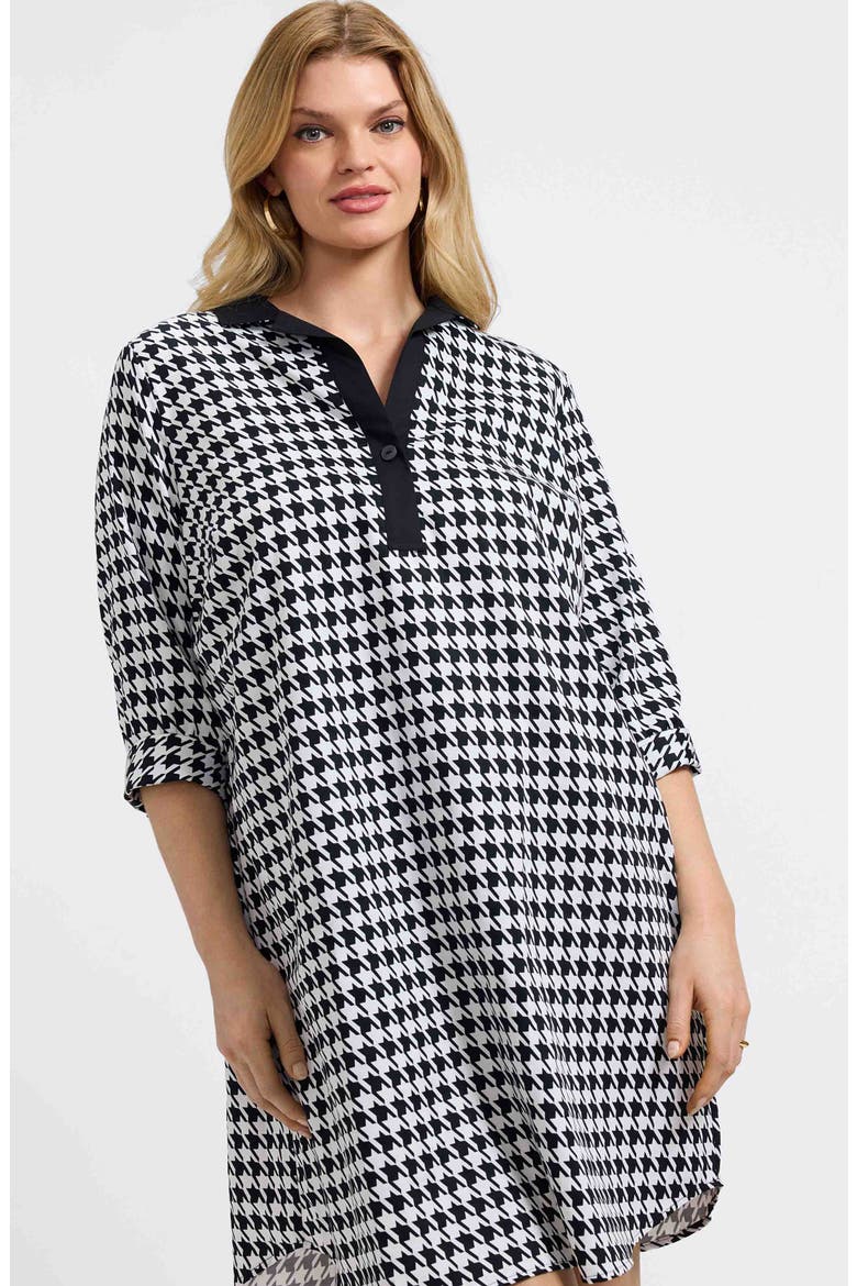 Sloane Houndstooth Cotton Shirtdress