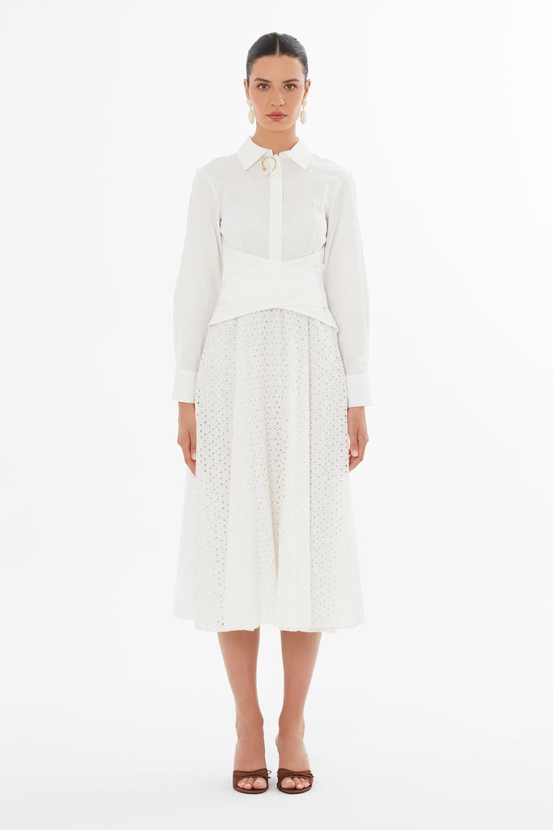 Ecru Collared Maxi Dress