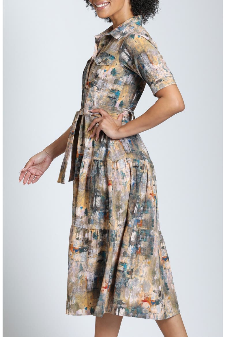 Tiered Midi Dress with Removable Sash