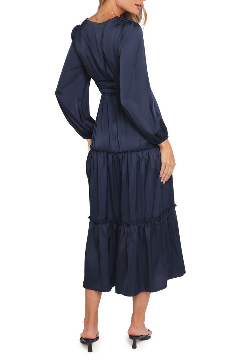 Rowen Long Sleeve Satin Midi Dress