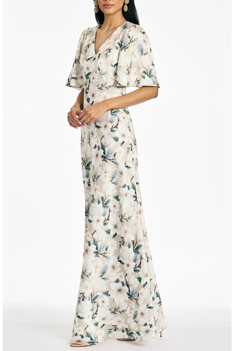 Mae Floral Flutter Sleeve Gown