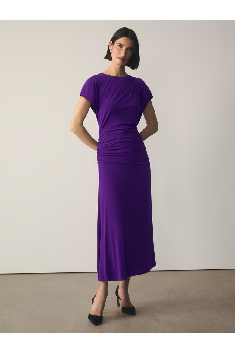 Rassina Gathered Jersey Midi Dress